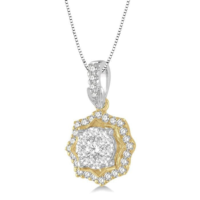 Lilith Nettle Round Shape Halo Shine Bright Diamond Fashion Pendant