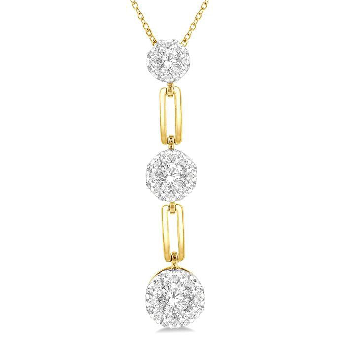 Paperclip Shine Bright Diamond Fashion Pendant