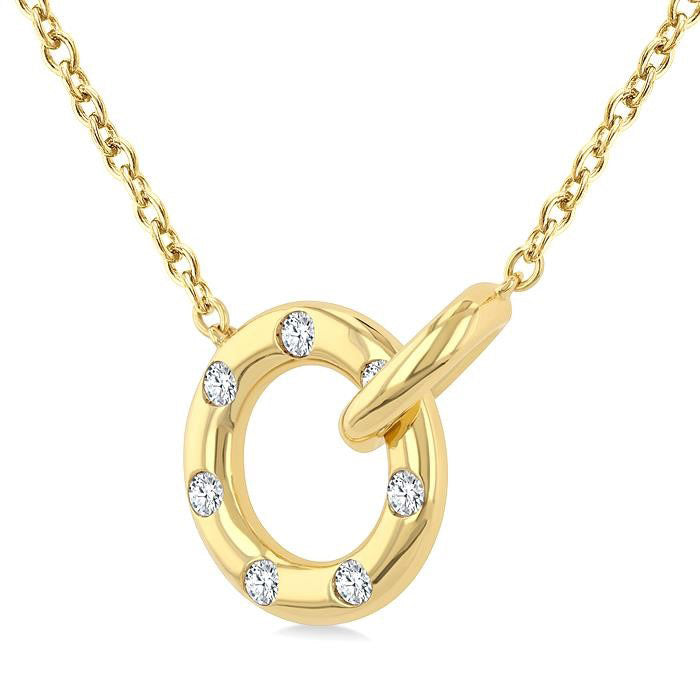 Sovereign Frost Circle Interlock Petite Diamond Fashion Pendant