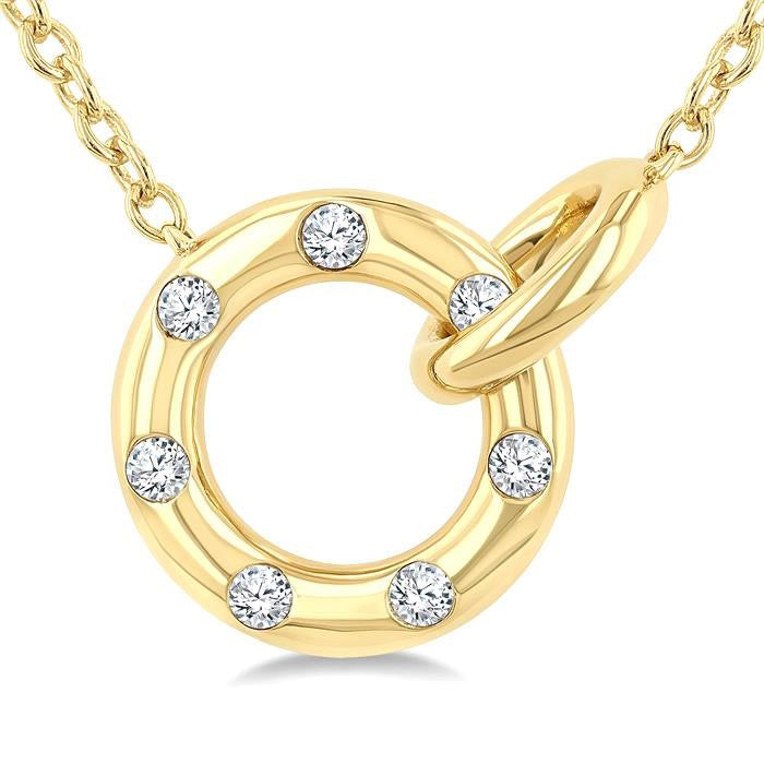 Sovereign Frost Circle Interlock Petite Diamond Fashion Pendant