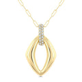 1/4 Ctw Open Window Marquise Shape Round Cut Diamond Aeris Gold Fashion Pendant With Chain in 14K Yellow Gold