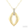 1/4 Ctw Open Window Marquise Shape Round Cut Diamond Aeris Gold Fashion Pendant With Chain in 14K Yellow Gold