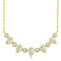 5/8 Ctw Bezel Set Pear and Round Cut Diamond Necklace in 14K Yellow Gold