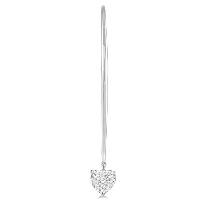 1/2 Ctw Heart Shape Shine Bright Round Cut Diamond Earrings in 14K White Gold