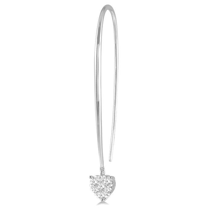 1/2 Ctw Heart Shape Shine Bright Round Cut Diamond Earrings in 14K White Gold
