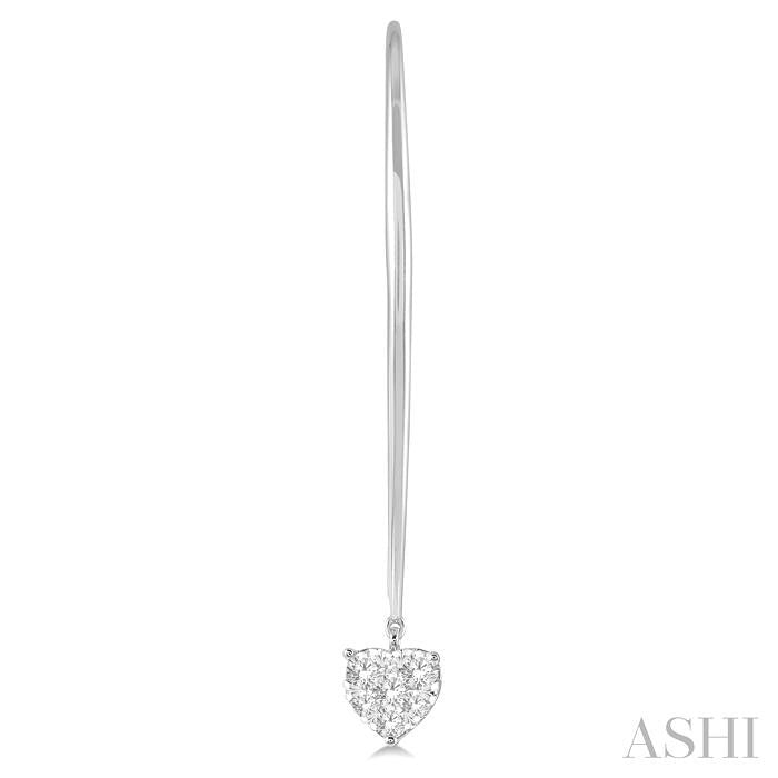 1/2 Ctw Heart Shape Shine Bright Round Cut Diamond Earrings in 14K White Gold