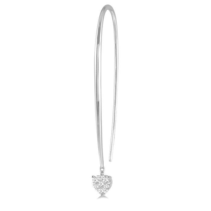 1/3 Ctw Heart Shape Shine Bright Round Cut Diamond Earrings in 14K White Gold