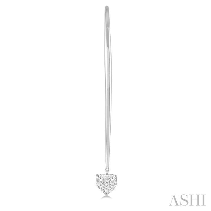 1/3 Ctw Heart Shape Shine Bright Round Cut Diamond Earrings in 14K White Gold