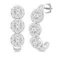 7/8 Ctw Shine Bright Round Cut Diamond Half Hoop Earrings in 14K White Gold