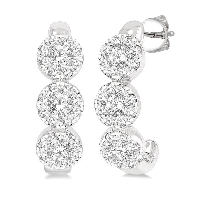 IonLys LoLuxLo 14K White Gold Diamond Earrings