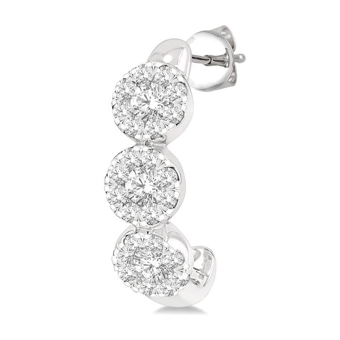 IonLys LoLuxLo 14K White Gold Diamond Earrings