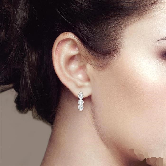 IonLys LoLuxLo 14K White Gold Diamond Earrings