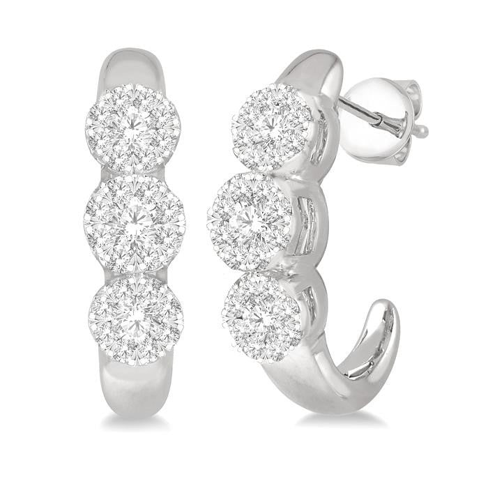 IonLys LoLuxLo 14K White Gold Diamond Earrings