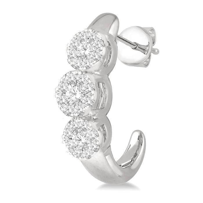 IonLys LoLuxLo 14K White Gold Diamond Earrings