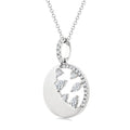 Orchid Evergreen Circle Half Moon Diamond Fashion Pendant