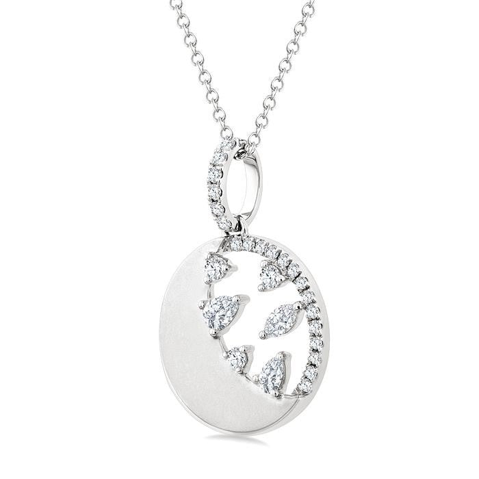 Orchid Evergreen Circle Half Moon Diamond Fashion Pendant