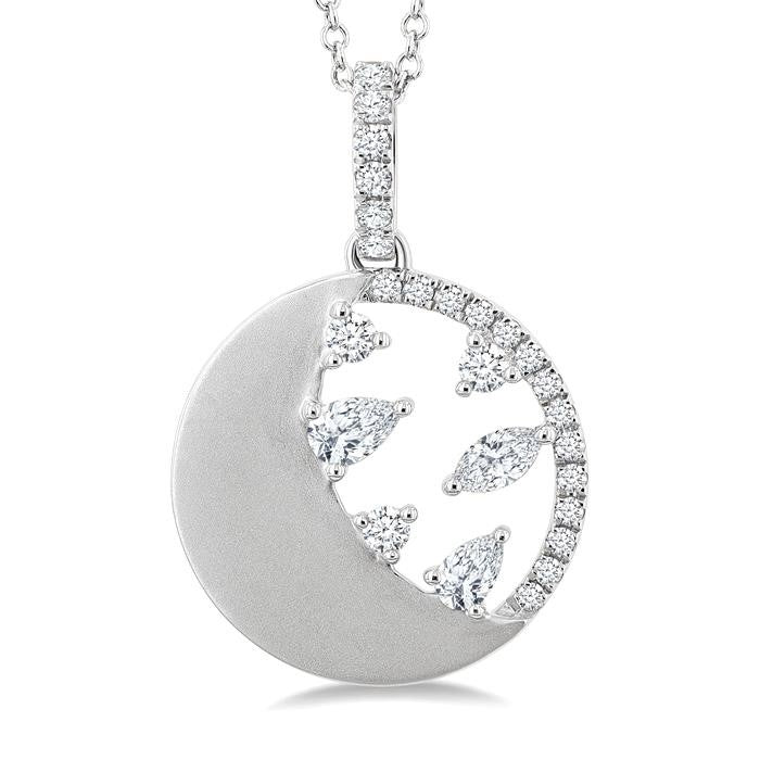 Orchid Evergreen Circle Half Moon Diamond Fashion Pendant