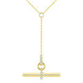 1/10 Ctw Round Cut Diamond T-Bar Fashion Necklace in 10K Yellow Gold