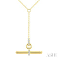 1/10 Ctw Round Cut Diamond T-Bar Fashion Necklace in 10K Yellow Gold