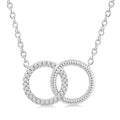 1/10 Ctw Round Cut Diamond Interlocked Circle Fashion Petite Pendant With Chain in 10K White Gold