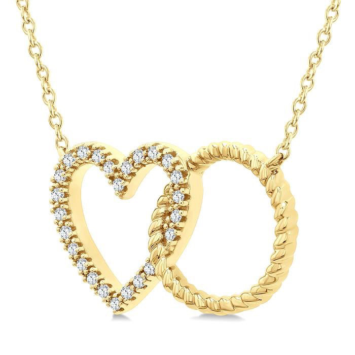 Heart Circle Interlock Petite Diamond Fashion Pendant