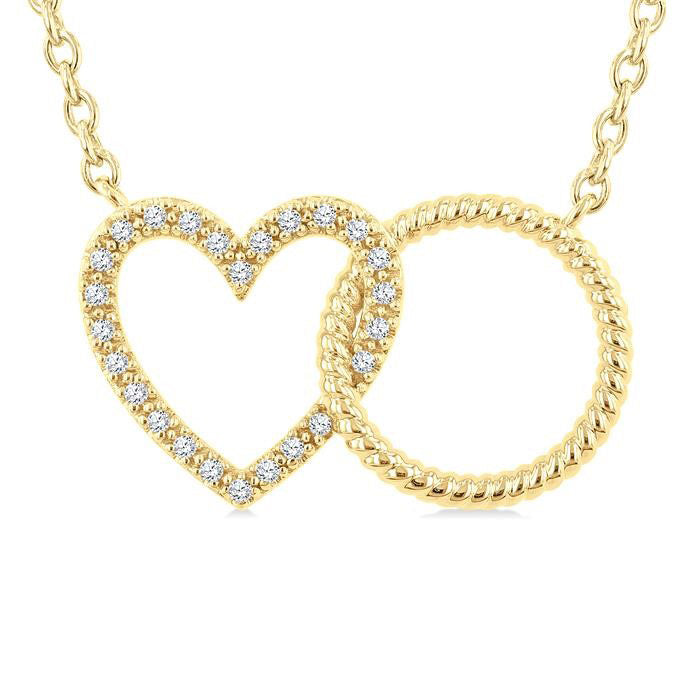 Heart Circle Interlock Petite Diamond Fashion Pendant