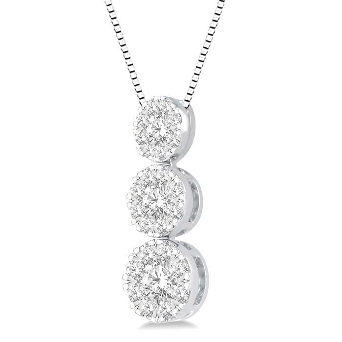 Seraph Rill Round Shape Past Present & Future Shine Bright Essential Diamond Pendant