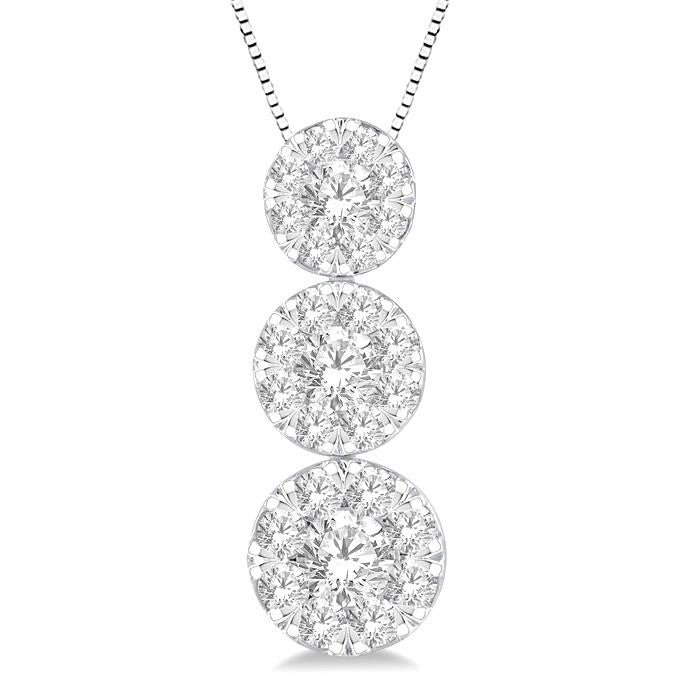 Yvaine Regalia Round Shape Past Present & Future Shine Bright Essential Diamond Pendant