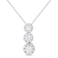 1/4 Ctw Shine Bright 3 stone Essential Round Cut Diamond Pendant with Chain in 14K White Gold