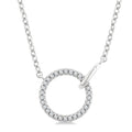 1/10 Ctw Round Cut Diamond Interlocked Circle Fashion Petite Pendant With Chain in 10K White Gold