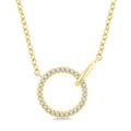 1/10 Ctw Round Cut Diamond Interlocked Circle Fashion Petite Pendant With Chain in 10K Yellow Gold