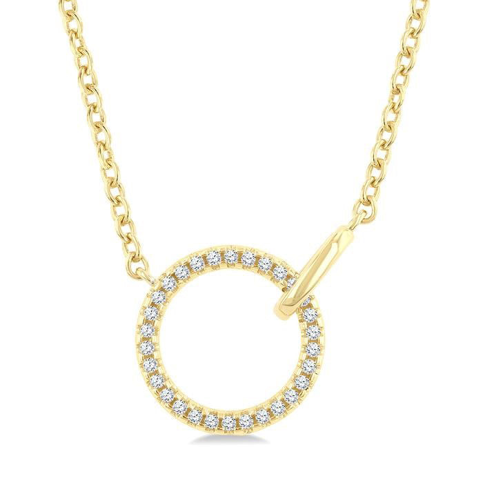 Wren Zinnia Circle Interlock Petite Diamond Fashion Pendant
