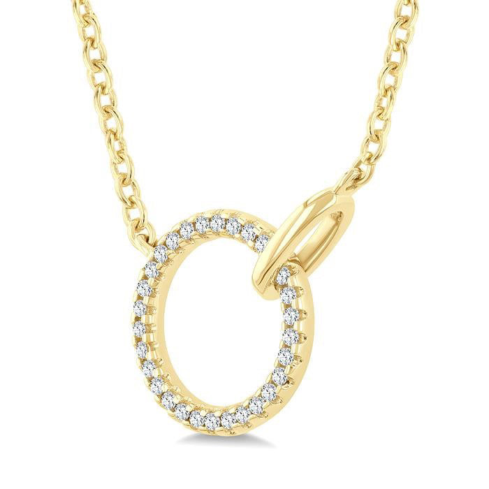 Wren Zinnia Circle Interlock Petite Diamond Fashion Pendant