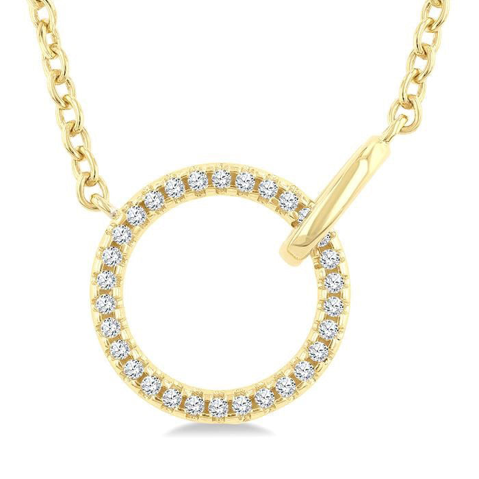 Wren Zinnia Circle Interlock Petite Diamond Fashion Pendant