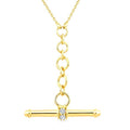 1/10 Ctw Round Cut Diamond T-Bar Fashion Necklace in 10K Yellow Gold