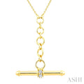 1/10 Ctw Round Cut Diamond T-Bar Fashion Necklace in 10K Yellow Gold