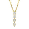 1/3 Ctw Bezel Set Mixed Cut Diamond Vertical Bar Pendant With Chain in 14K Yellow Gold