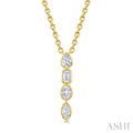 1/3 Ctw Bezel Set Mixed Cut Diamond Vertical Bar Pendant With Chain in 14K Yellow Gold