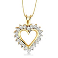 1/2 Ctw Round Cut Diamond Heart Pendant in 14K Yellow Gold with Chain