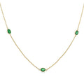 Lyric Oval Shape Gemstone Station Necklace