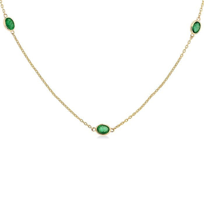 Lyric Oval Shape Gemstone Station Necklace