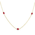 Lyric Oval Shape Gemstone Station Necklace