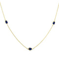 Aster Oval Shape Gemstone Station Necklace