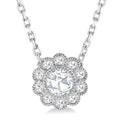 1/3 Ctw Rose Cut Diamond Pendant in 14K White Gold with chain