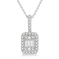 1/2 Ctw Baguette & Round Cut Fusion Diamond Pendant With Chain in 14K White Gold