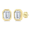 3/8 Ctw Emerald Pie Cut Diamond Fashion Stud Earrings in 14K Yellow Gold