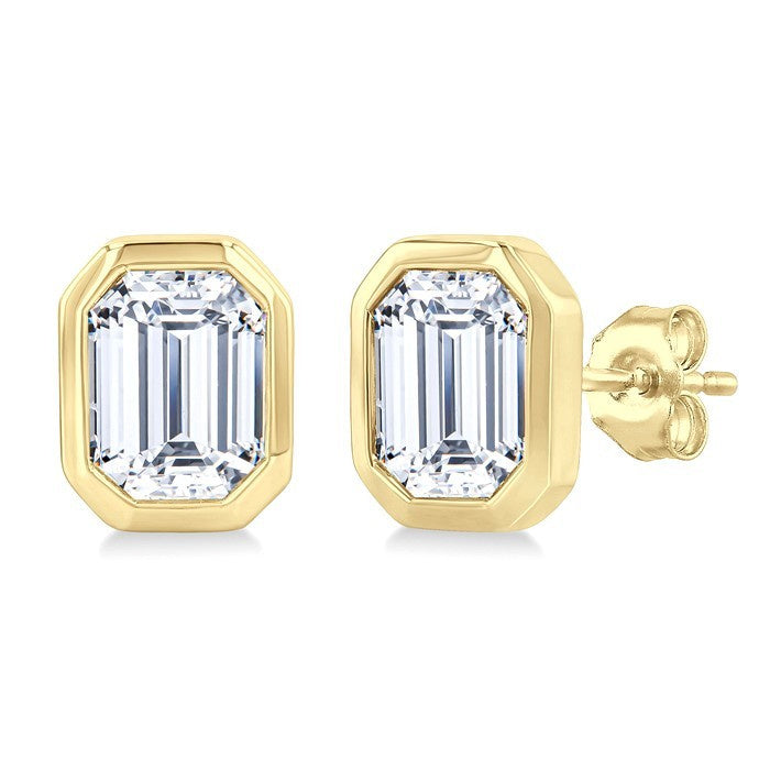 3/8 Ctw Emerald Pie Cut Diamond Fashion Stud Earrings in 14K Yellow Gold
