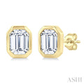 3/8 Ctw Emerald Pie Cut Diamond Fashion Stud Earrings in 14K Yellow Gold