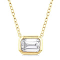 Pie Cut Emerald Diamond Pendant