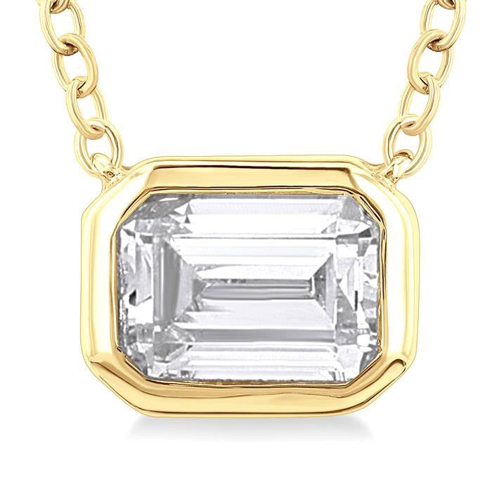 Pie Cut Emerald Diamond Pendant
